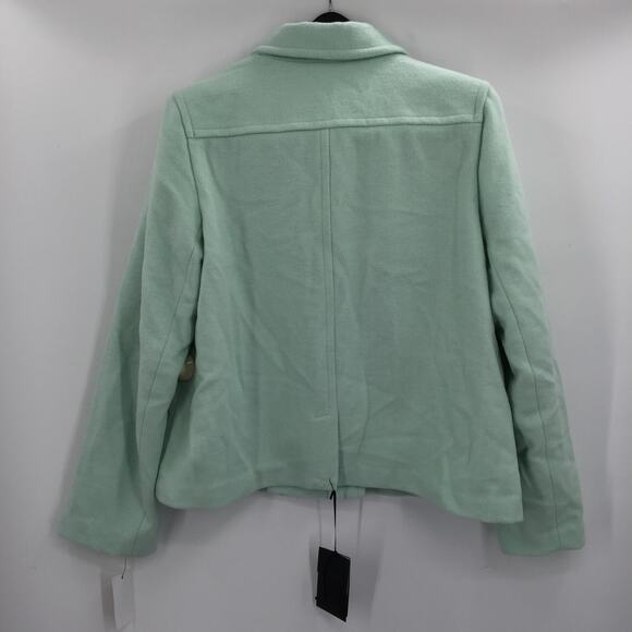 Halogen Atlantic-Pacific Double Breasted Wool Coat Jacket Solid Green SZ X-Large - Picture 3 of 11